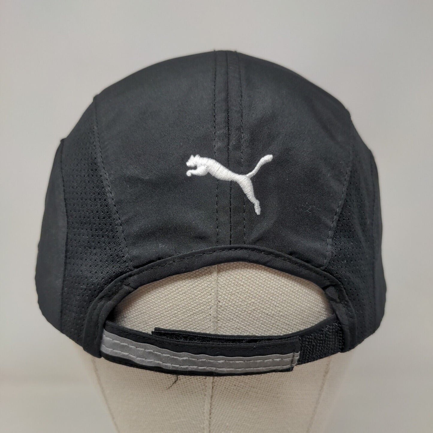 PUMA Strapback Hat Black OSFA Embroidred Logo Mesh Trim Breathable