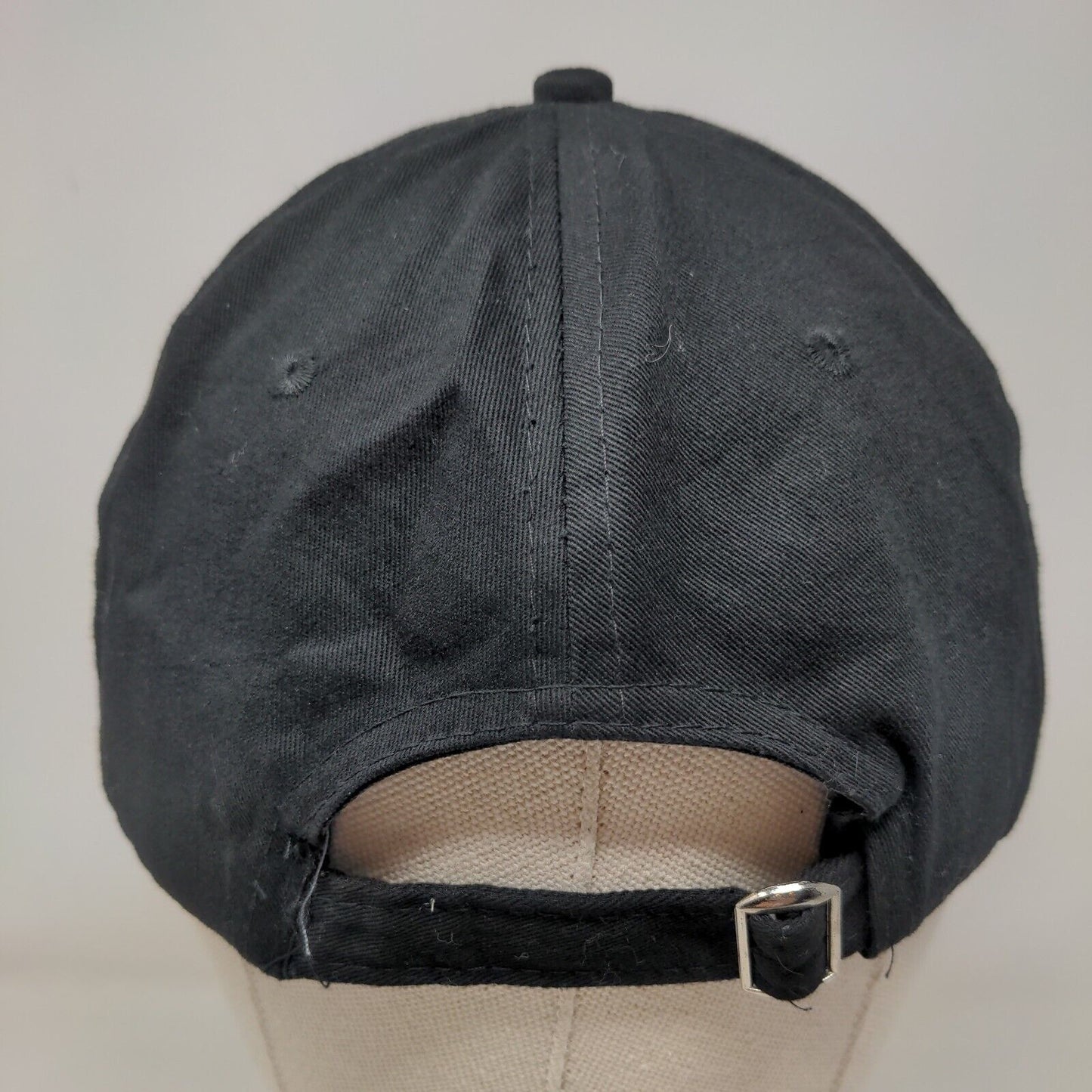 Rose Slideback Hat Black One Size Embroidered Adjustable 6 Panel