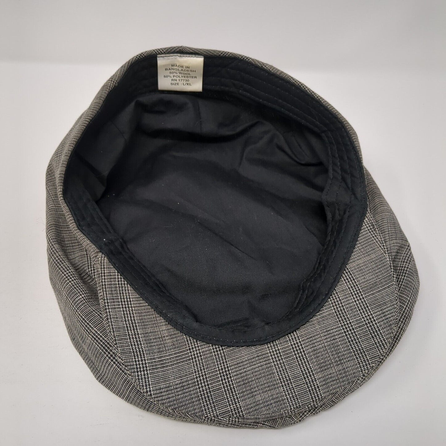 Unbranded Flat Cap Gray Large/XL Plaid Wool Blend Blank Outdoor