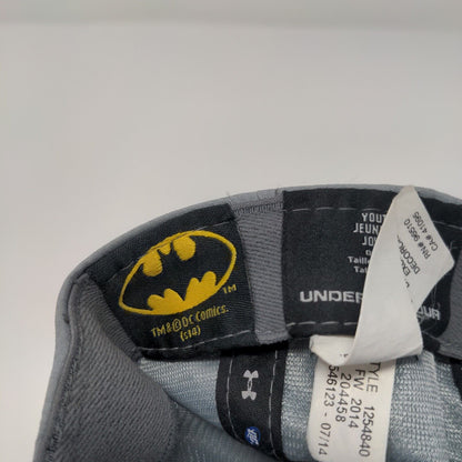 Batman Youth Snapback Hat Gray OSFA Adjustable Vented Holes 6 Panel Under Armour