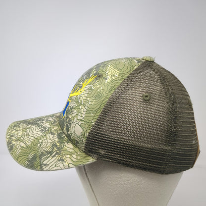 RepYourWater Trucker Hat Green One Size Camo Idaho Topo Yellow Snapback Mesh Hat