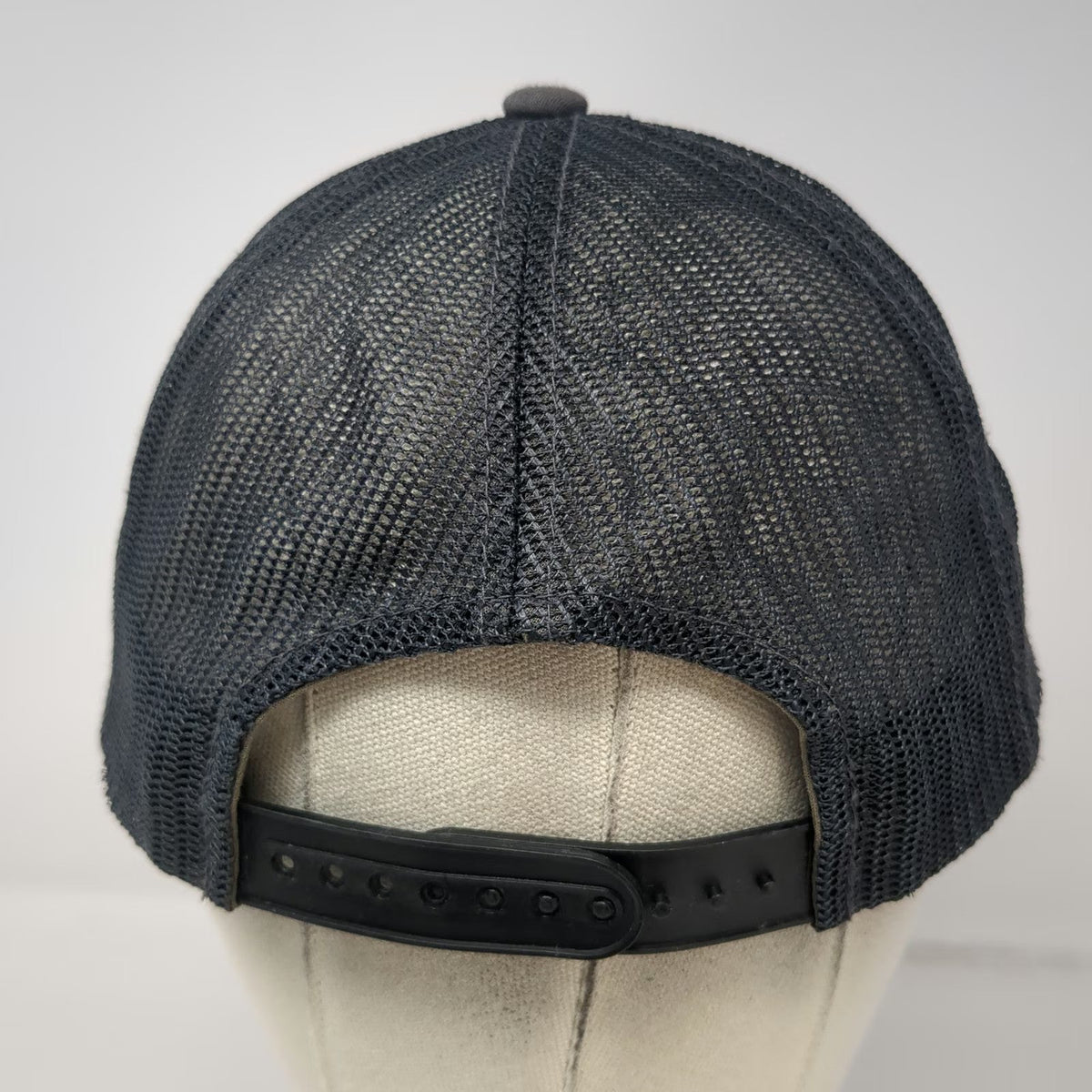 Flux Trucker Hat Gray One Size Promised Logo Flat Brim Mesh Back Snapback Hat