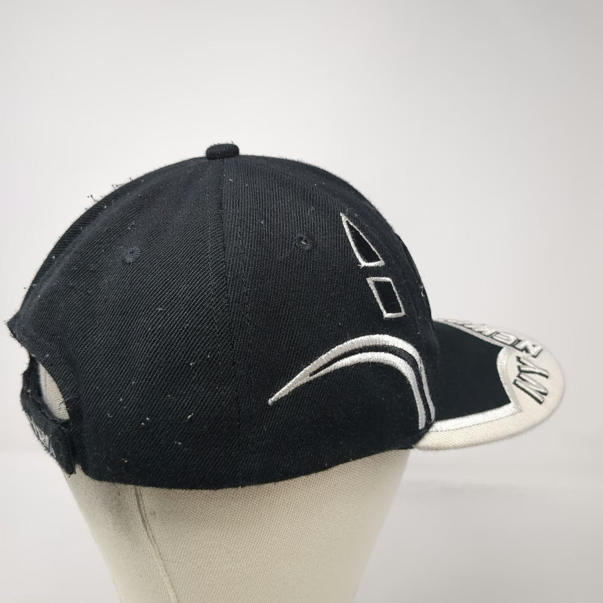 Black Baseball Cap One Size Embroidered New York City Contrast Brim Script Hat