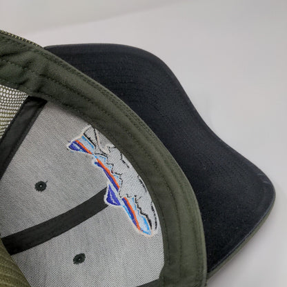 Patagonia Snapback Trucker Hat Green OSFA Adjustable Embroidered Mesh Back