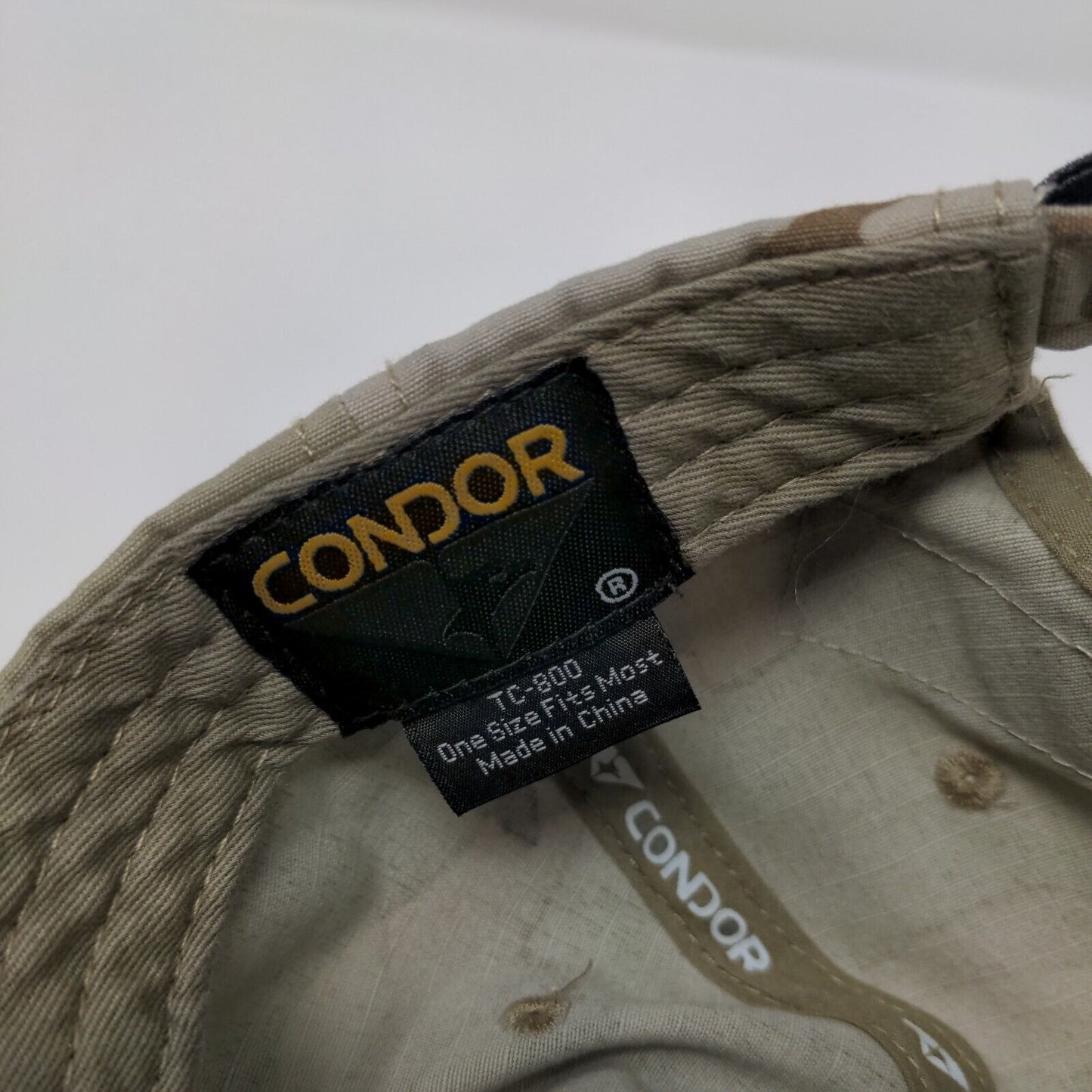 Condor Slideback Hat Camouflage OSFM Adjustable 6 Panel Vent Holes
