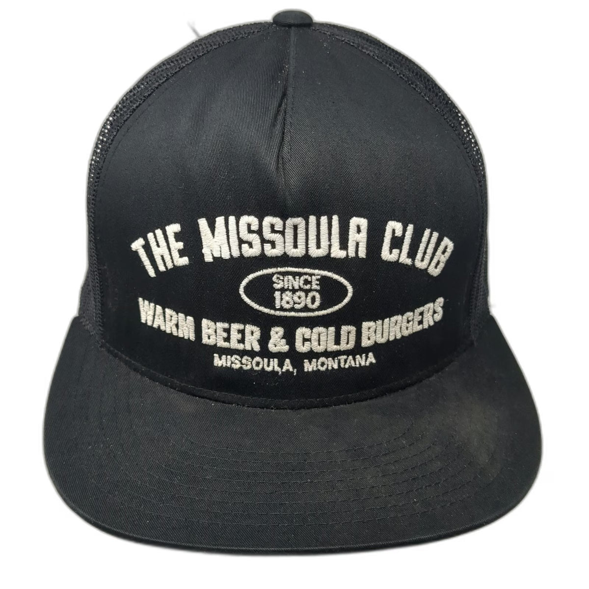 UPTOP Trucker Hat Black One Size Missoula Club Montana Warm Beer Cold Burgers