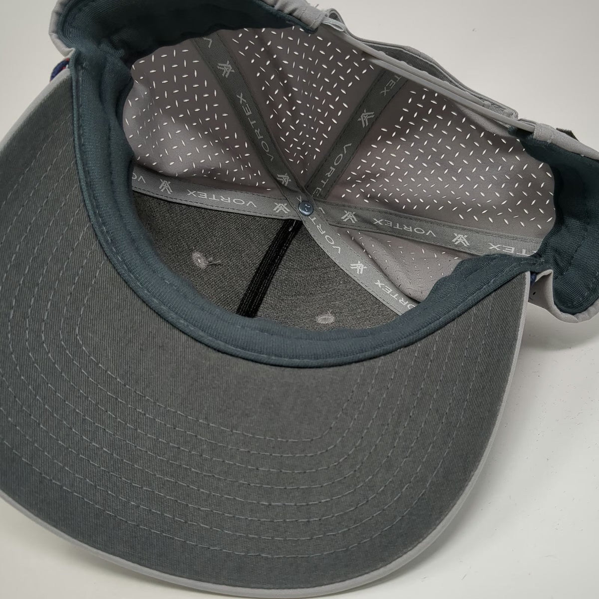 Vortex Trucker Hat Gray One Size Perforated Laser Cut Rope Detail Snapback