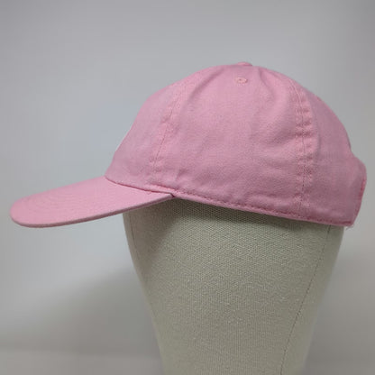 Newhattan Baseball Cap Pink One Size Red Heart Globe Logo Adjustable Twill Hat