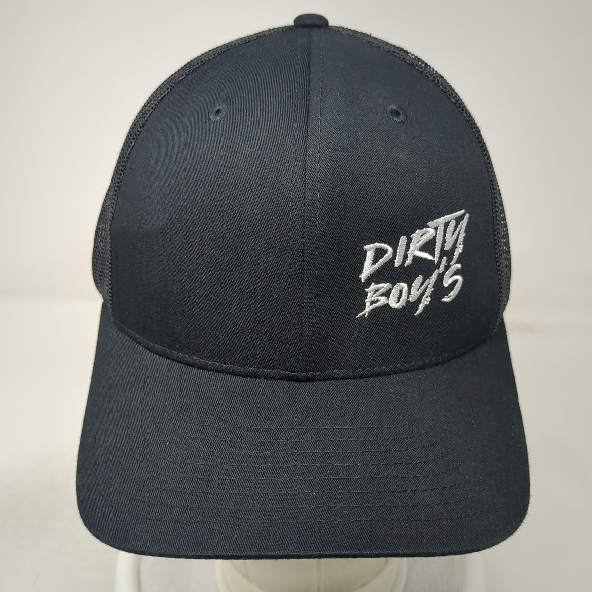 Richardson Trucker Hat Black One Size Dirty Boy's Mesh Back Snapback Embroidered
