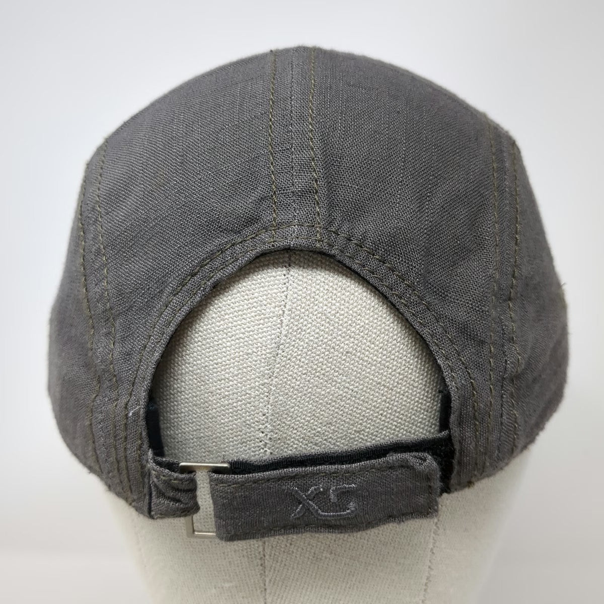 XC 5 Panel Hat Gray Pink White One Size Abstract Pattern Flat Brim Slideback