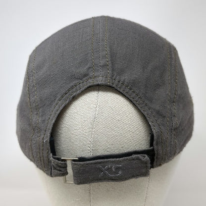 XC 5 Panel Hat Gray Pink White One Size Abstract Pattern Flat Brim Slideback
