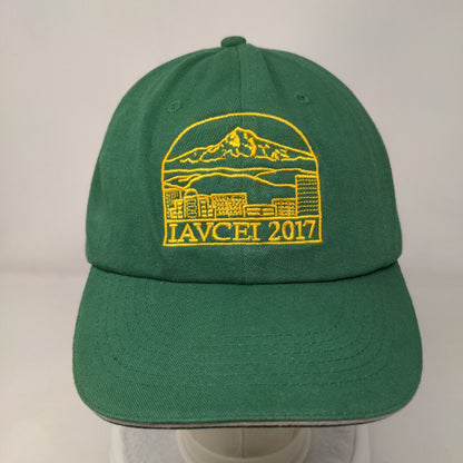 LAVCEI 2017 Strapback Hat Green One Size Adjustable Embroidered 6 Panel Cotton
