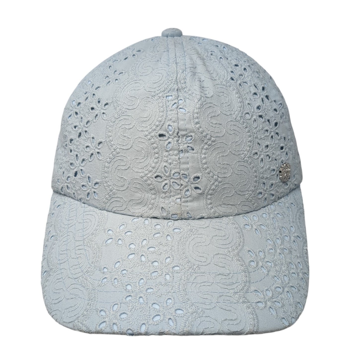 Unbranded Baseball Cap Blue One Size Adjustable Self Tie Bow Eyelet Blank