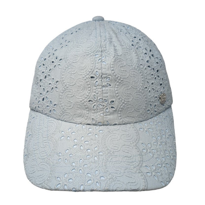 Unbranded Baseball Cap Blue One Size Adjustable Self Tie Bow Eyelet Blank