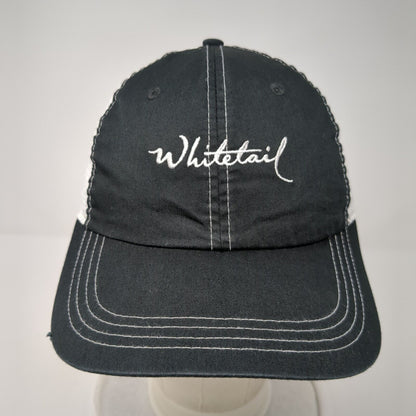 Whitetail Strapback Hat Black One Size Classic Cut Ahead Lightweight