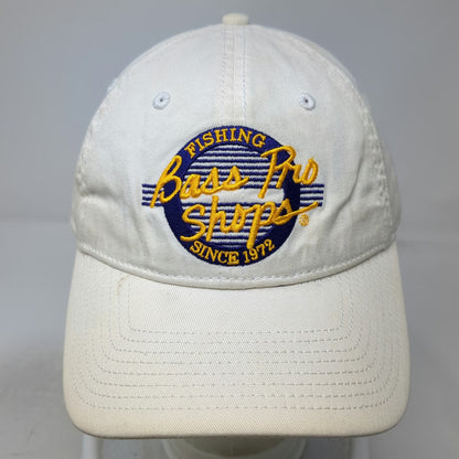 Bass Pro Shops Baseball Cap White One Size Fishing Cotton Green Underbrim Hat