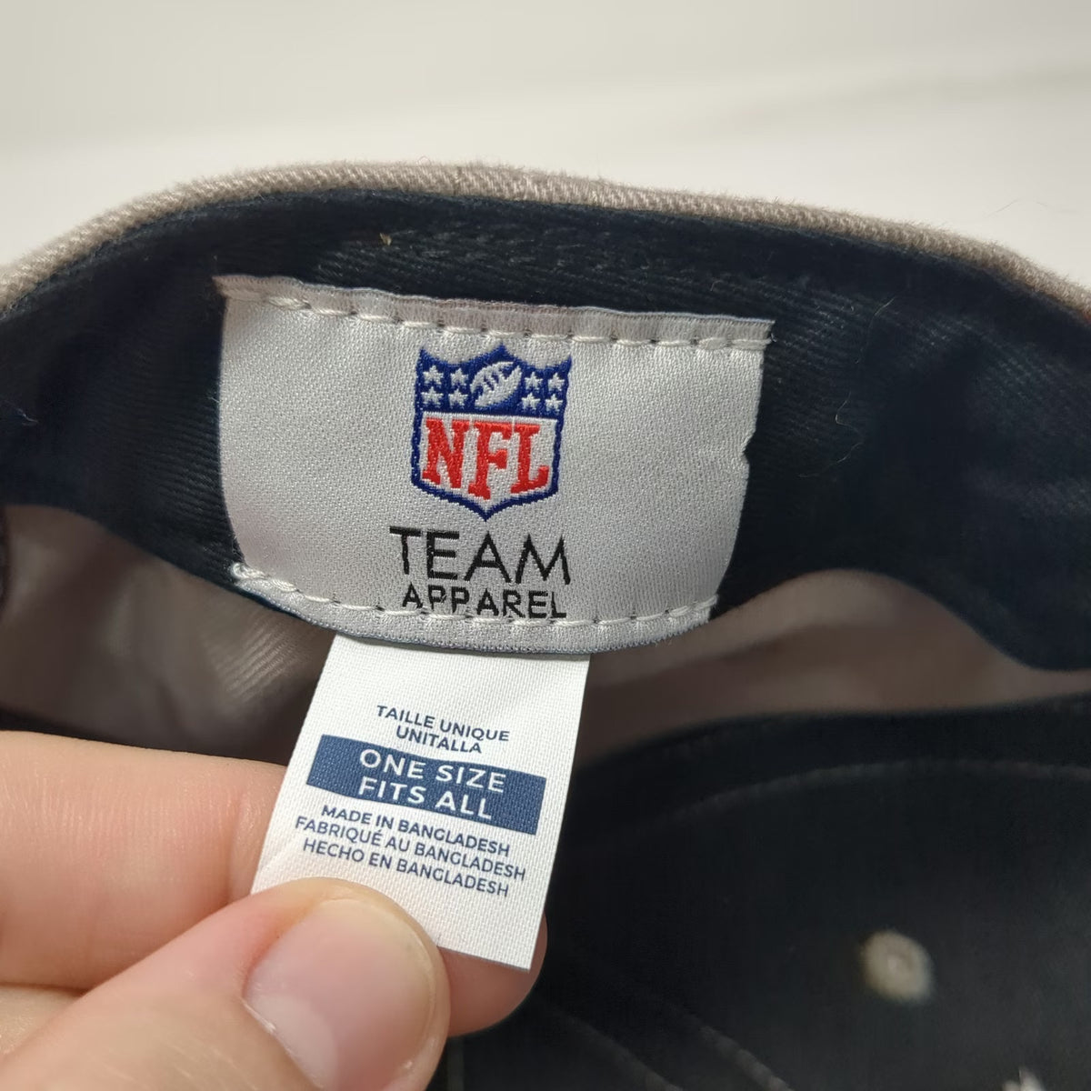 NFL Team Apparel Las Vegas Raiders Cap Gray One Size Strapback Hat Shield Logo