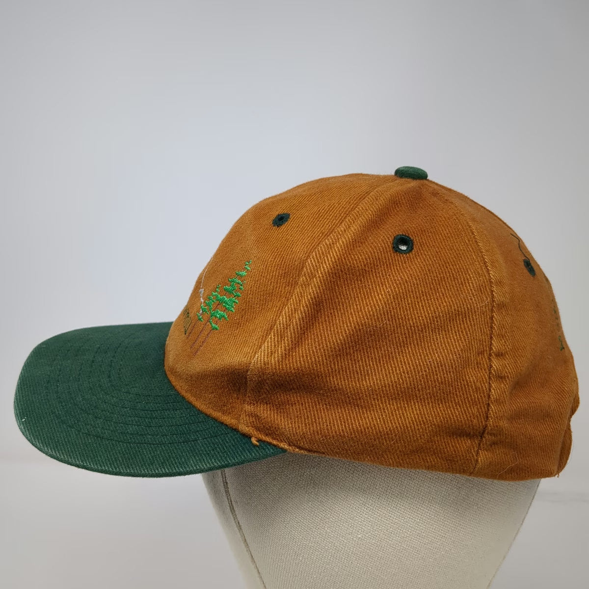 Orange Green Baseball Cap One Size Cascade Sawmill 1998 Mountain Slideback Hat