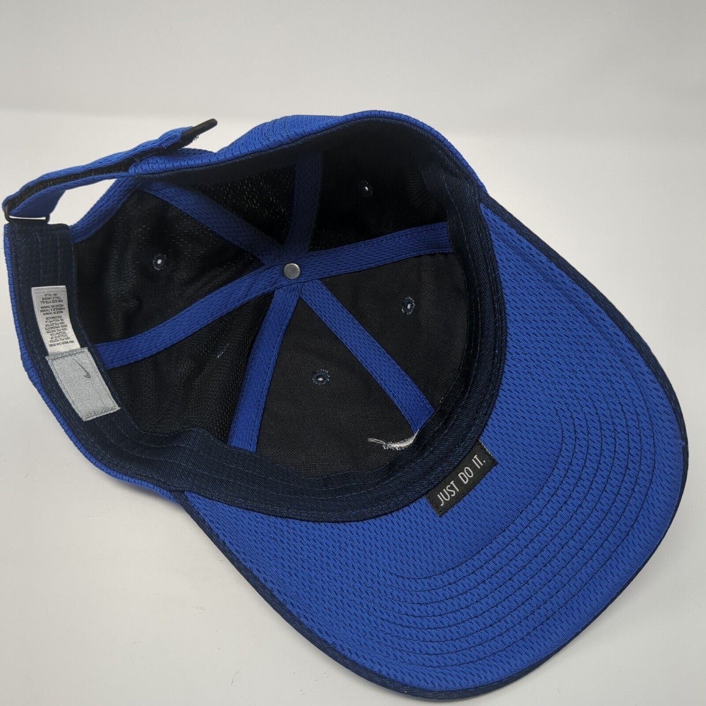 Nike Strapback Hat Blue One Size Adjustable Embroidered Just Do It Polyester