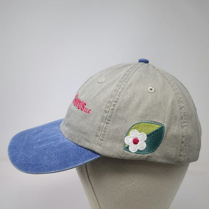 Adams Baseball Cap Gray Blue One Size Leather Strapback Garden Gurus LLC Hat