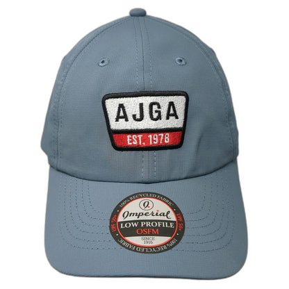 Imperial Baseball Cap Blue One Size AJGA Est 1978 Patch Recycled Strapback Hat