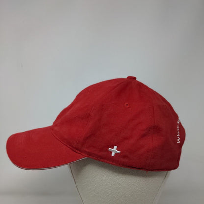 White Cross Switzerland Slideback Hat Red One Size Embroidered Adjustable