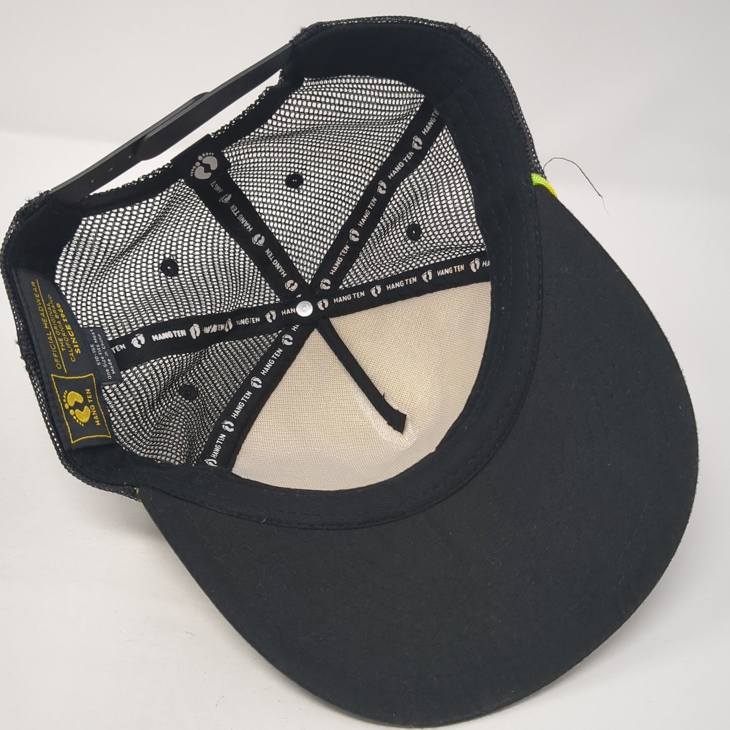 Hang Ten Snapback Rope Trucker Hat Black One Size Mesh Back Adjustable