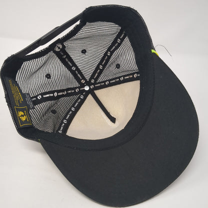 Hang Ten Snapback Rope Trucker Hat Black One Size Mesh Back Adjustable