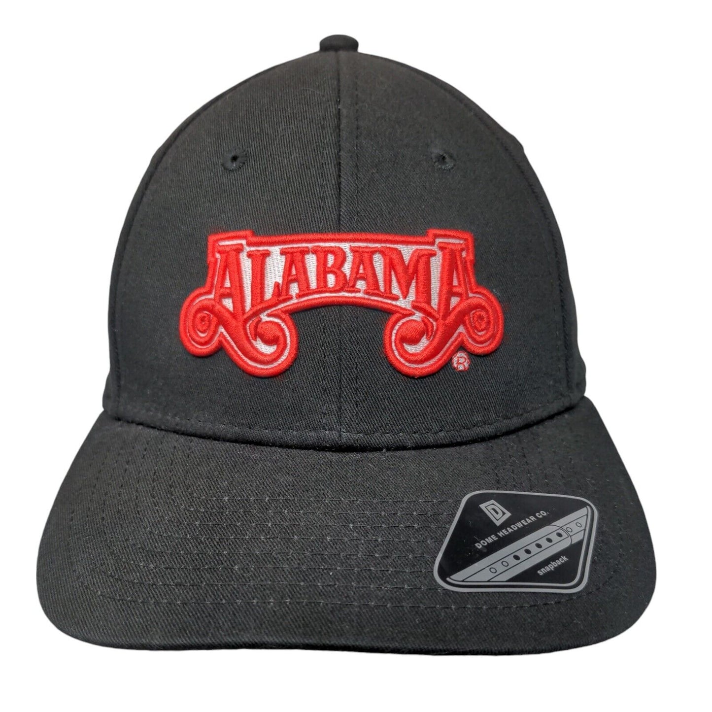 Alabama Snapback Hat Black One Size Embroidered Adjustable Dome