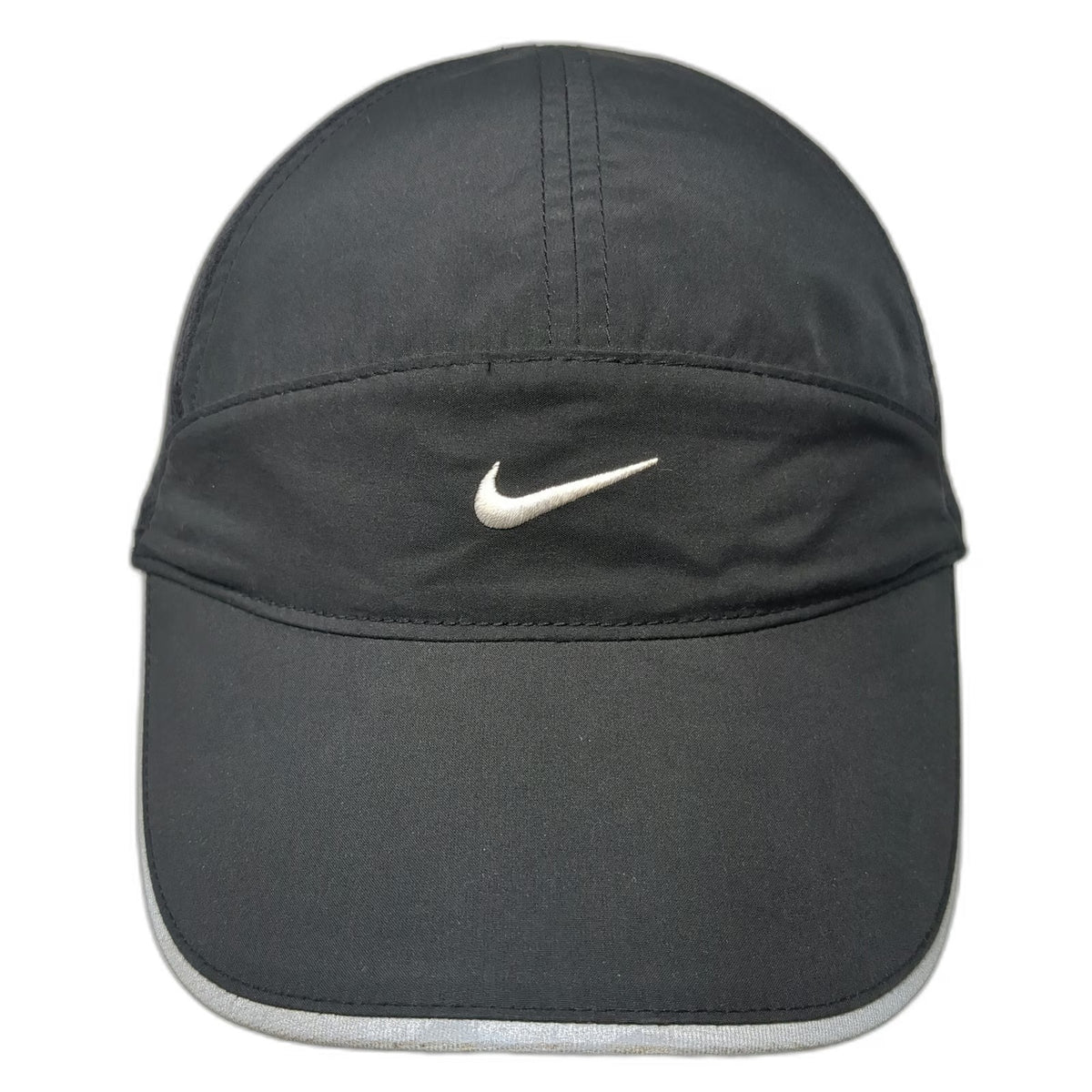 Nike Baseball Cap Black One Size Mesh Strapback Reflective Swoosh Running Hat