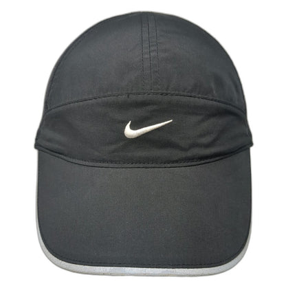 Nike Baseball Cap Black One Size Mesh Strapback Reflective Swoosh Running Hat