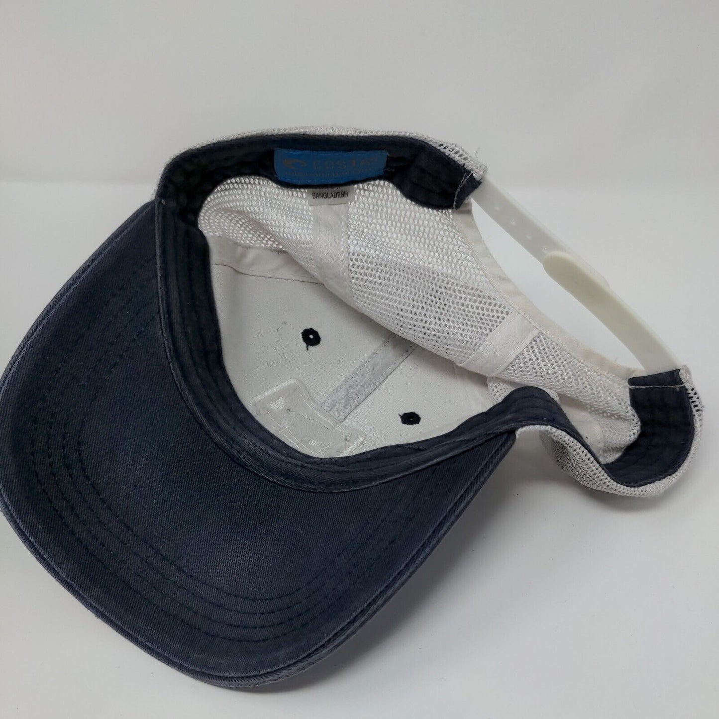 Costa Del Mar Snapback Trucker Hat Blue OSFA Mesh Back Fish Colorblock