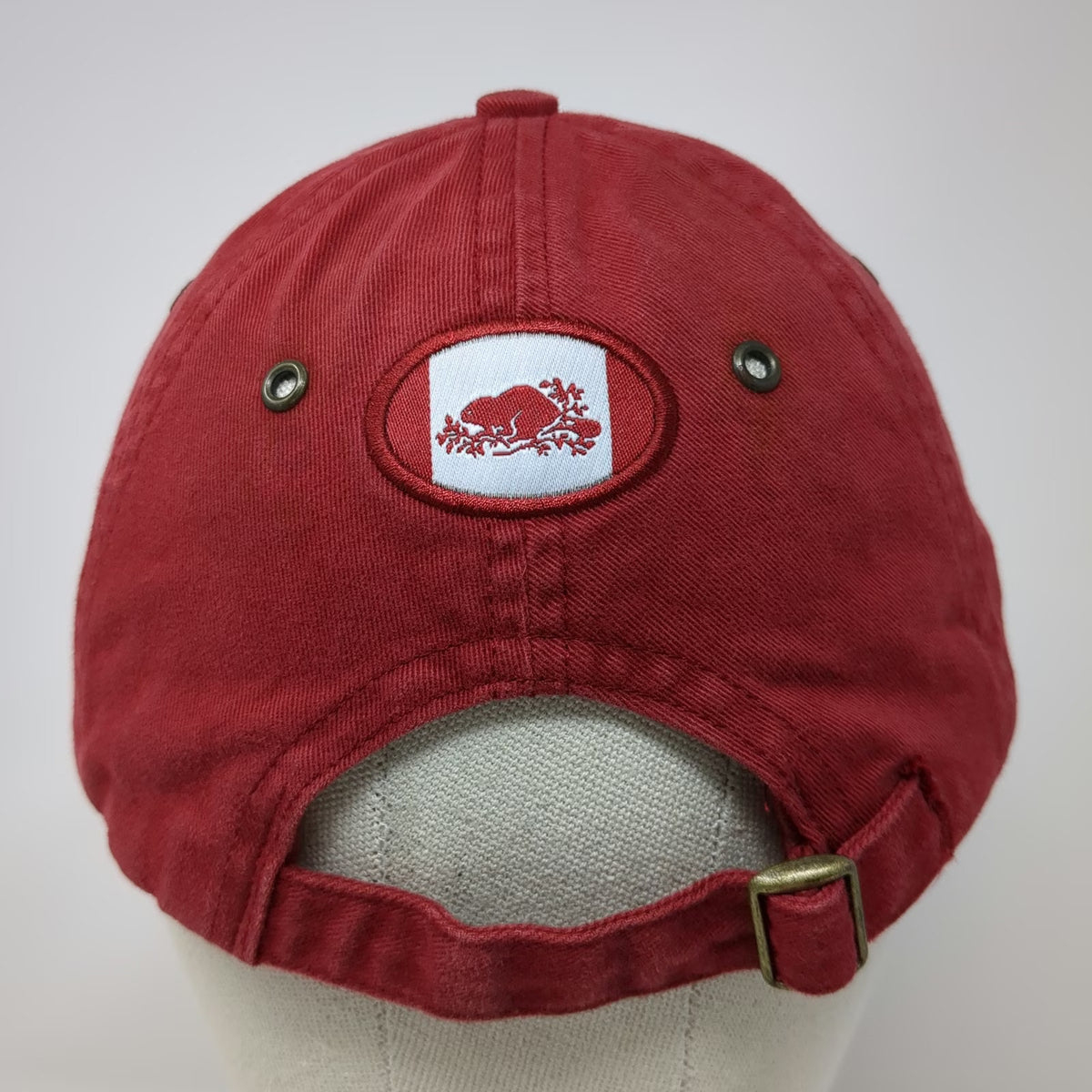 Roots Athletics Baseball Cap Red OSFM Slideback Canada Beaver Logo Cotton Hat