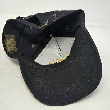 NWTF 5 Panel Black Hat One Size Golden Gobbler 2003 Embroidered Turkey Slideback