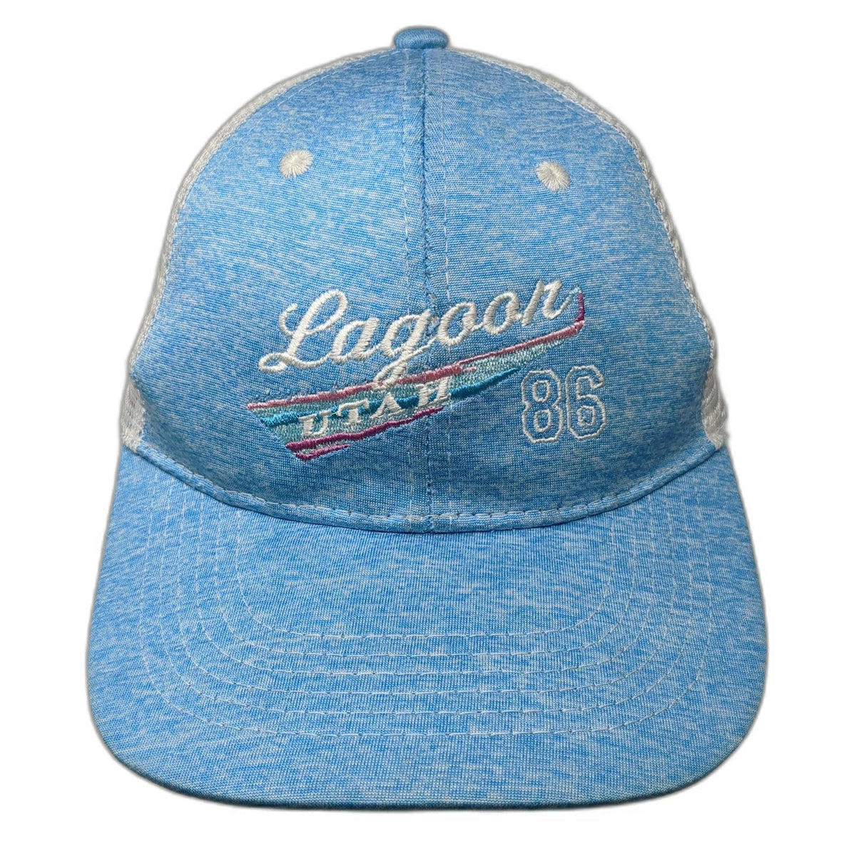DMR Classic Headwear Trucker Hat Blue OS Lagoon Utah 86 Mesh Snapback Embroider