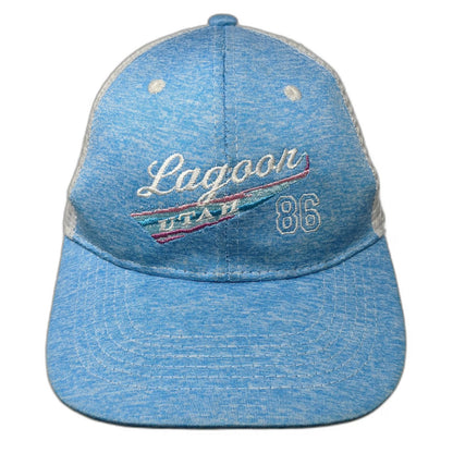 DMR Classic Headwear Trucker Hat Blue OS Lagoon Utah 86 Mesh Snapback Embroider