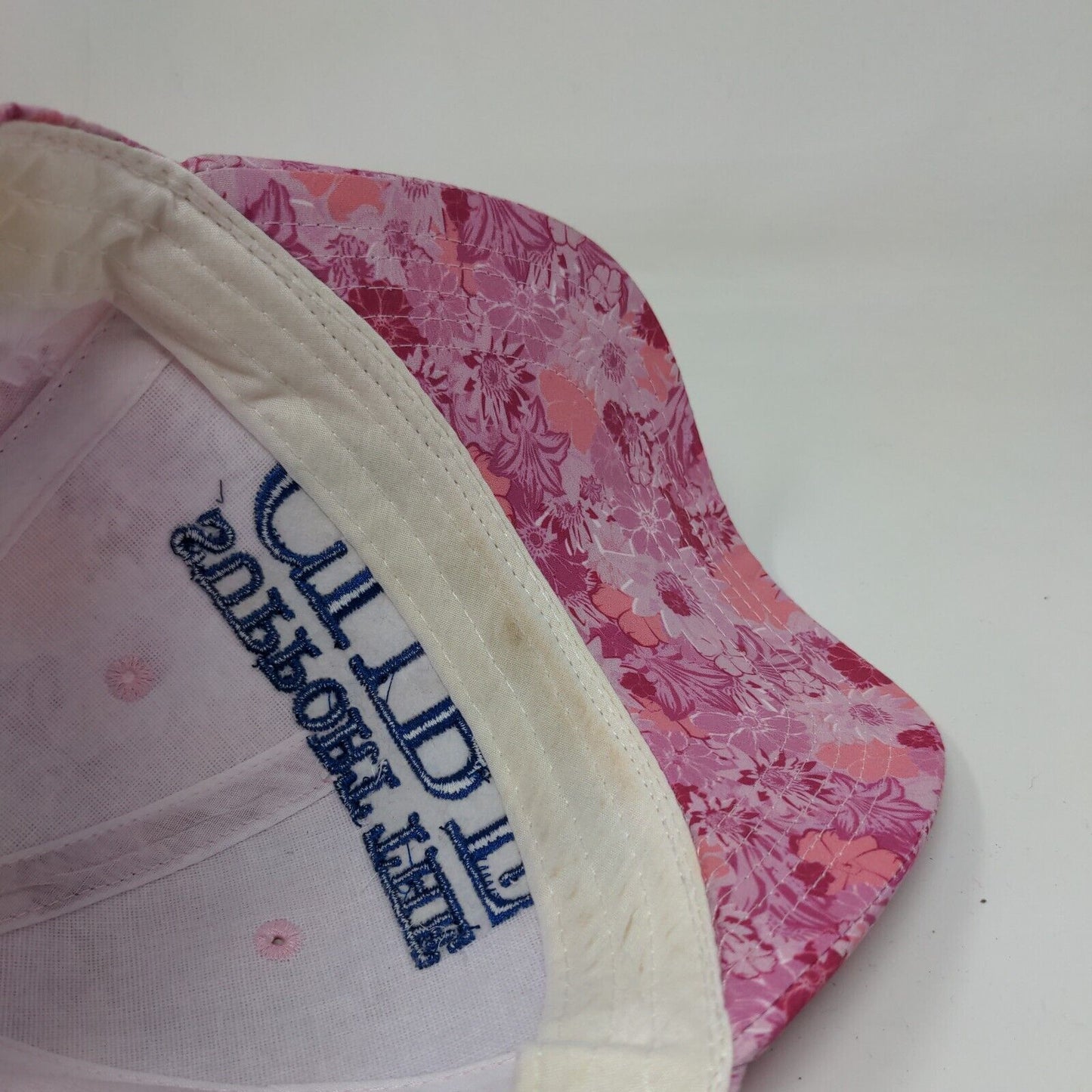 Support The Cure Slideback Hat Multi OSFM Floral Print Embroidered Breast Cancer