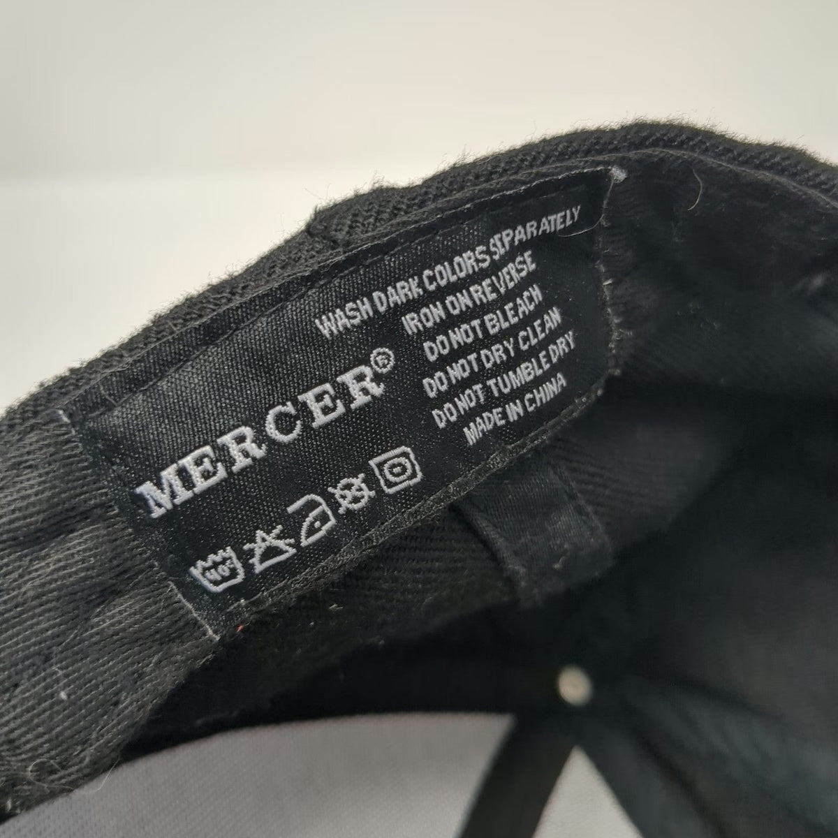 Mercer Snapback Black One Size Flat Brim Tonal Logo X Embroidery Adjustable Hat