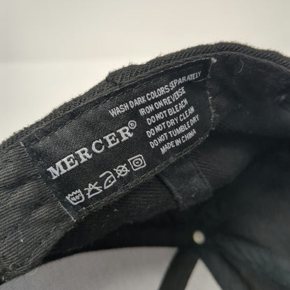 Mercer Snapback Black One Size Flat Brim Tonal Logo X Embroidery Adjustable Hat
