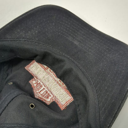 Harley-Davidson Baseball Cap Black One Size Strapback Leather Made In USA Hat