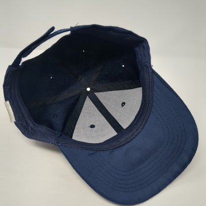 Unbranded Strapback Hat Blue One Size Adjustable Vented Holes 6 Panel Blank