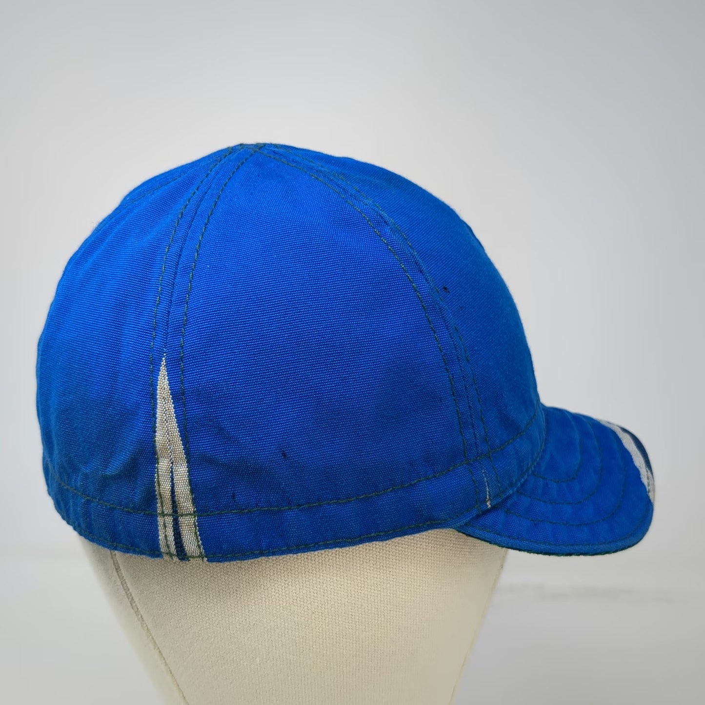 Landry Cap Baseball Cap Blue 7 1/8 Geometric Stripe Fitted USA Made Hat Vintage