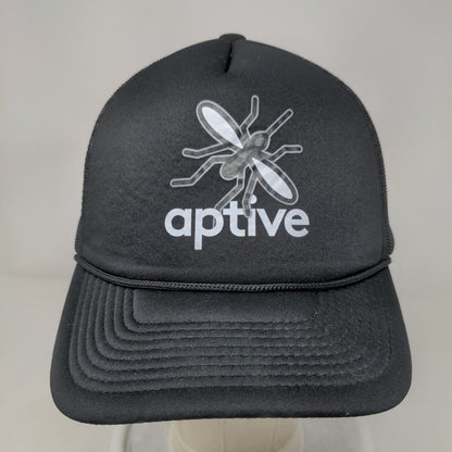 Aptive Snapback Trucker Hat Black OSFM Adjustable Mesh Back Rope 5 Panel