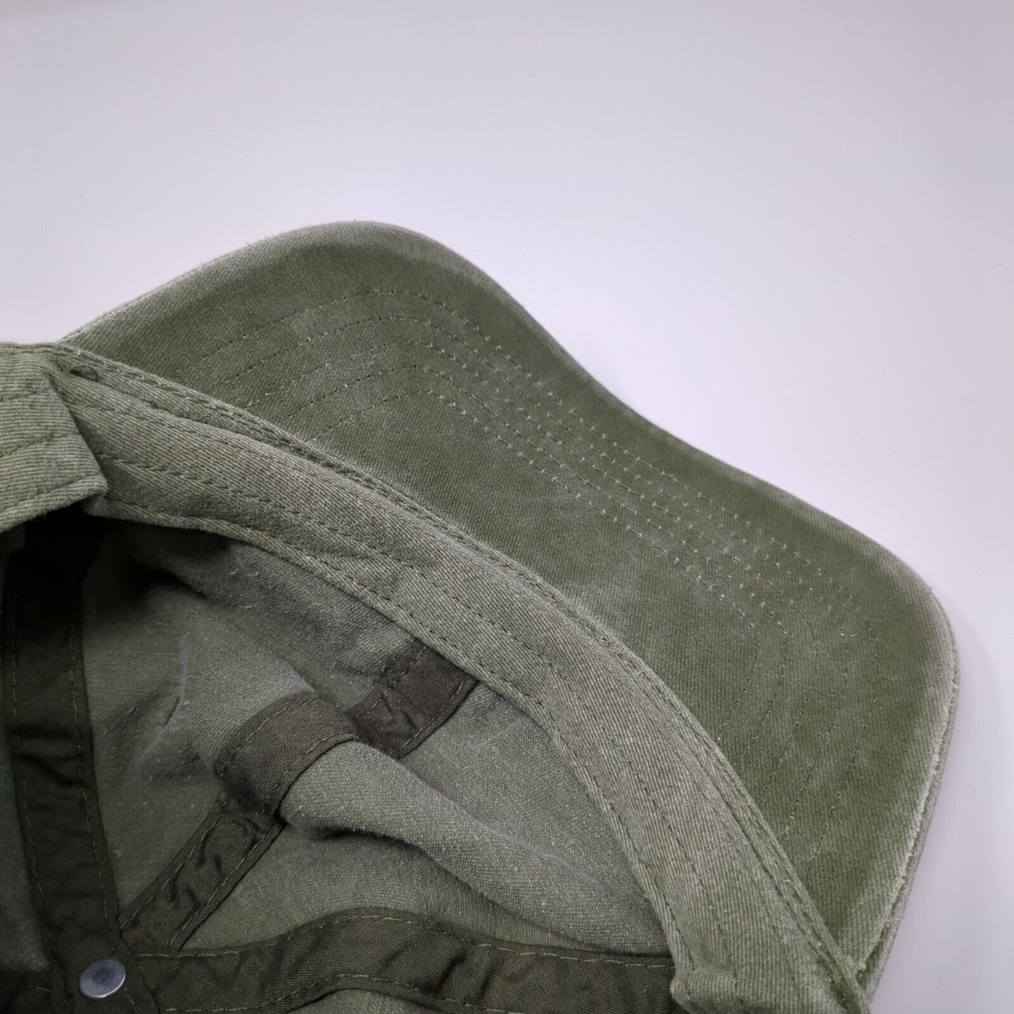 Unbranded Slideback Hat Green One Size Solid 6 Panel Vent Holes Blank
