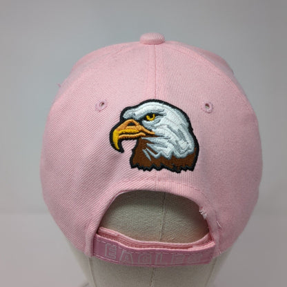 Eagles Strapback Hat Pink One Size Adjustable Embroidered 6 Panel