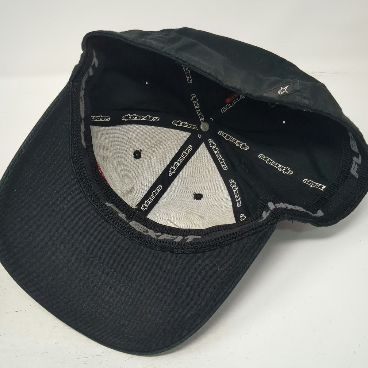Alpinestars Baseball Cap Black XL Flexfit Embroidered Logo Stretch Fit Hat Moto