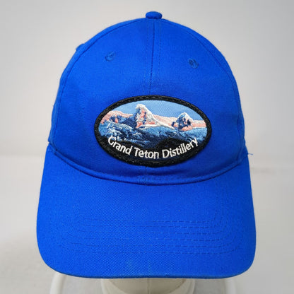 Big X Baseball Cap Blue One Size Grand Teton Distillery Mountain Patch Hat