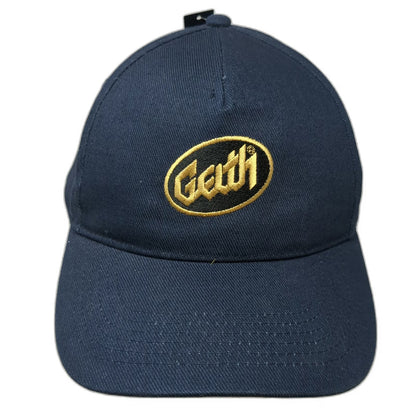 Beechfield 5 Panel Blue Hat One Size Strapback Geth Logo Patch Embroidered