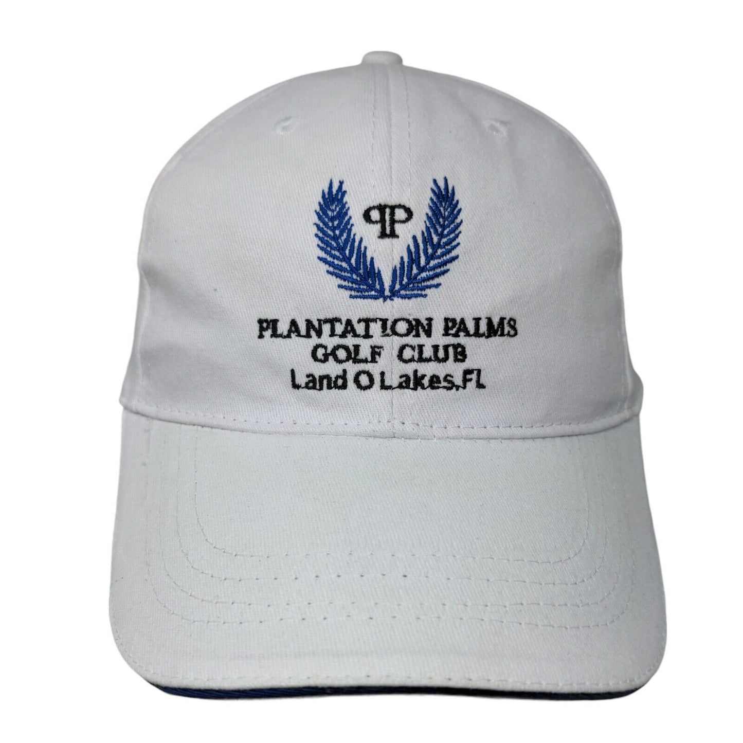 Plantation Palms Golf Club Land O Lakes FL Strapback Hat White One Size 6 Panel
