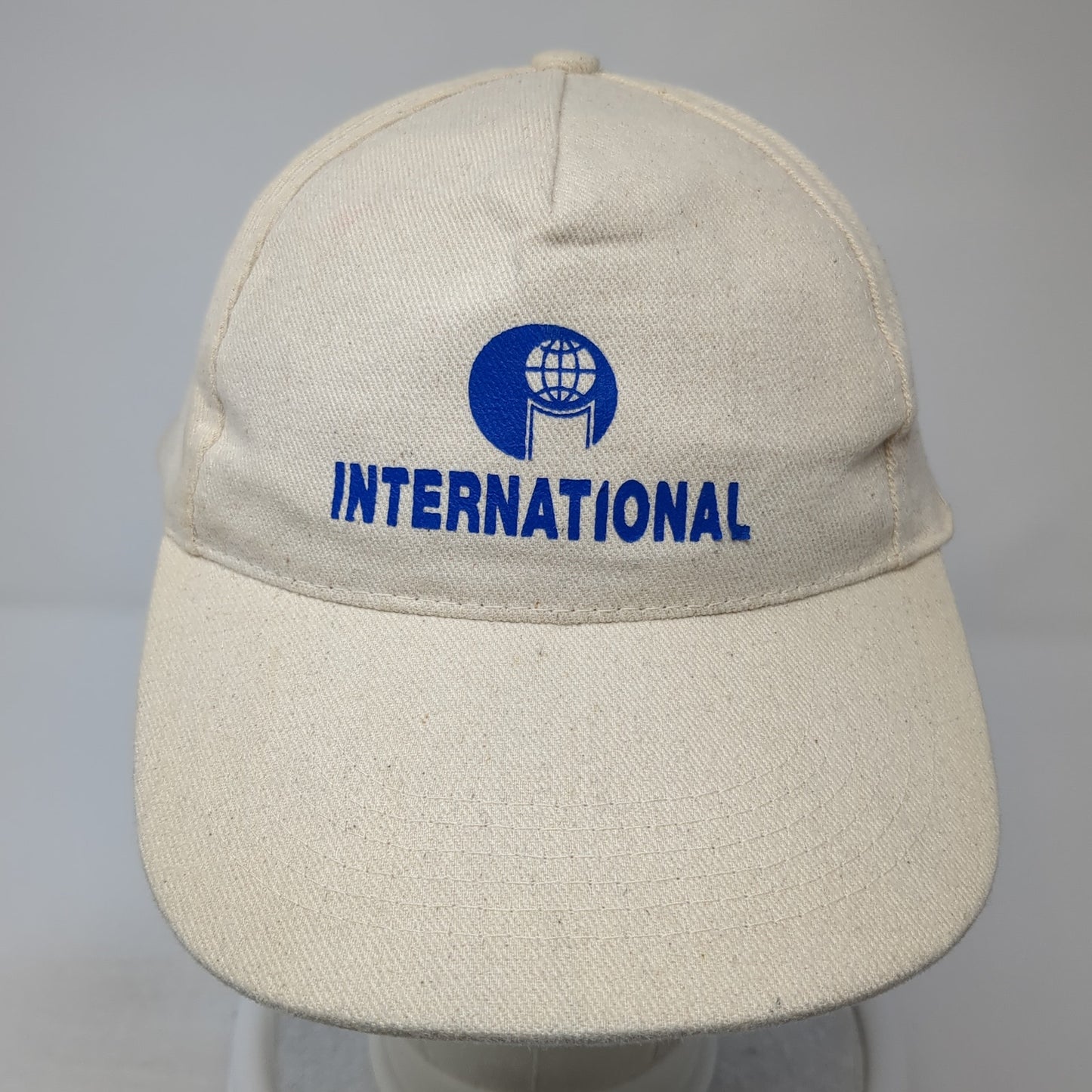 International Slideback Hat Beige One Size Adjustable Solid Vent Holes